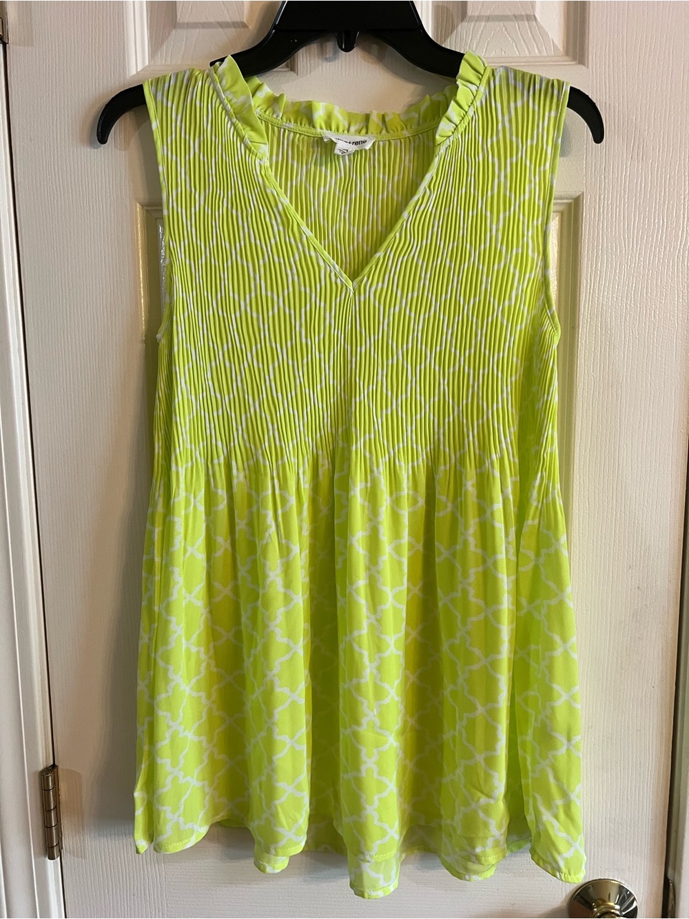 chloe+rene Neon Lime V-Neck Sleeveless Tunic